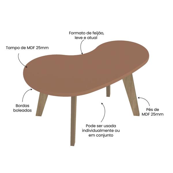 Imagem de Mesa de Centro Design Orgânico e Componível Versátile