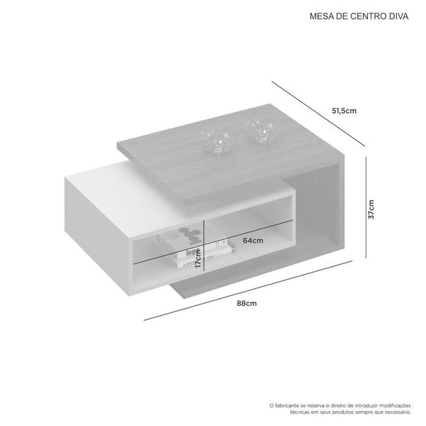 Imagem de Mesa de Centro Diva Candian Cinamomo e Off