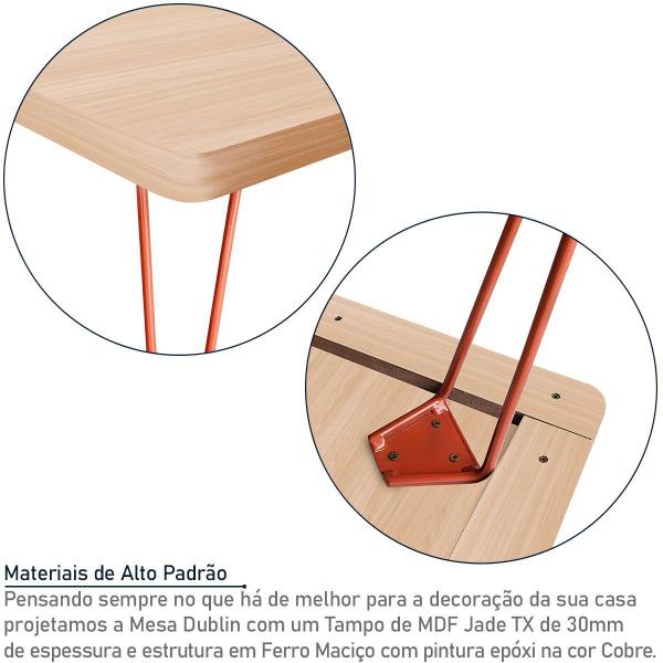 Imagem de Mesa de Centro Dublin Retangular em Aço e MDF Clean - Cobre e Jade