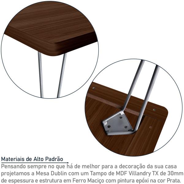 Imagem de Mesa de Centro Dublin Retangular em Aço e MDF Clean - Prata e Villandry