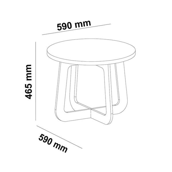 Imagem de Mesa de Centro e Apoio Circular 100% MDF com Pés Vazados Bali 46x59cm