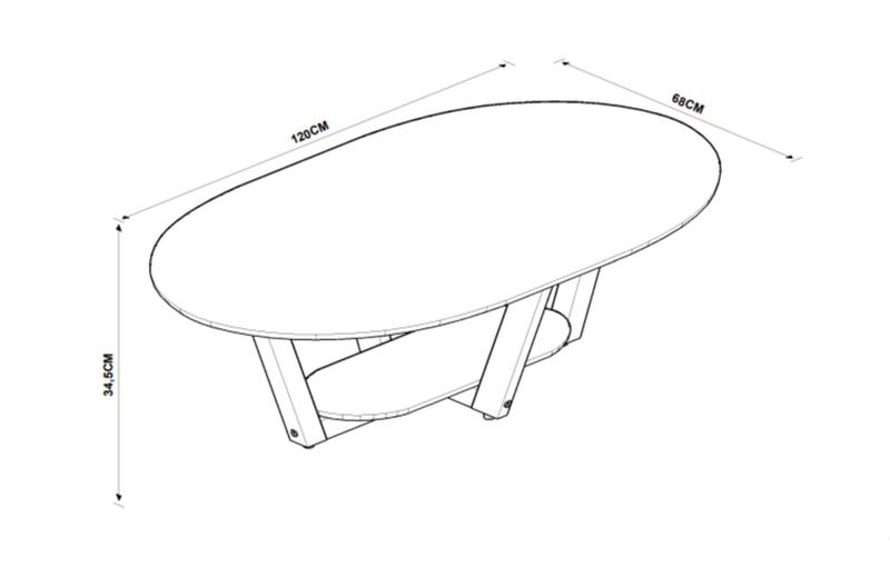 Imagem de Mesa De Centro Elegance MDF Off White Nature Tebarrot Móveis