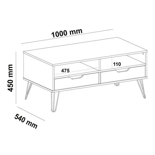 Imagem de Mesa de Centro Estocolmo 2 Gavetas Artely