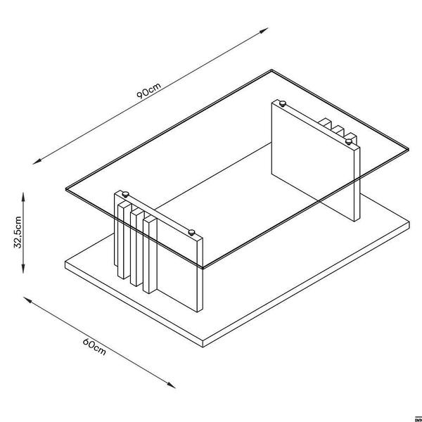 Imagem de Mesa de Centro Frizz com Tampo de Vidro - Madetec