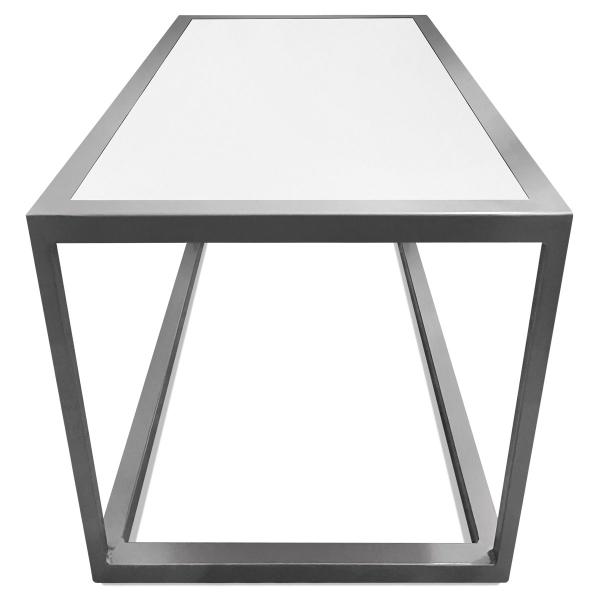 Imagem de Mesa De Centro Goldin Retangular Para Sala Decoração Prata/Branco