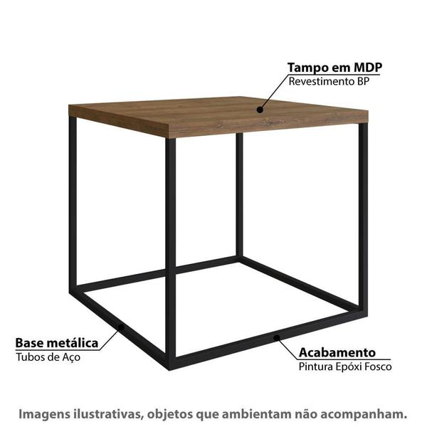 Imagem de Mesa de Centro Industrial Cube - Carvalho/Preto