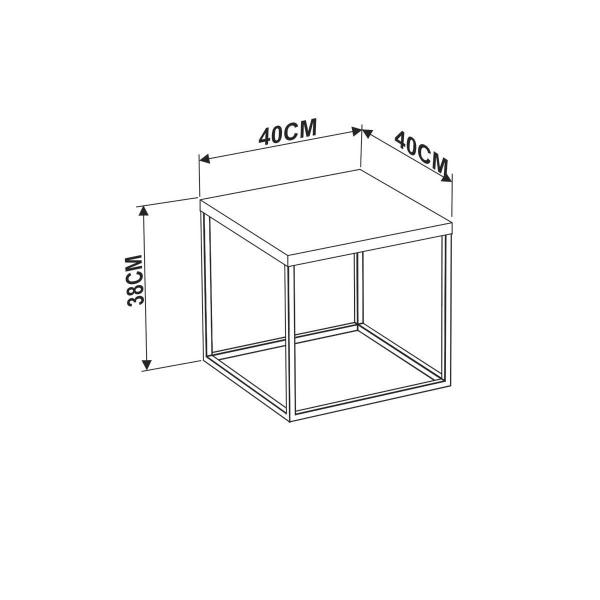 Imagem de Mesa de Centro Industrial Para Sala Estrutura em Aço 40 cm