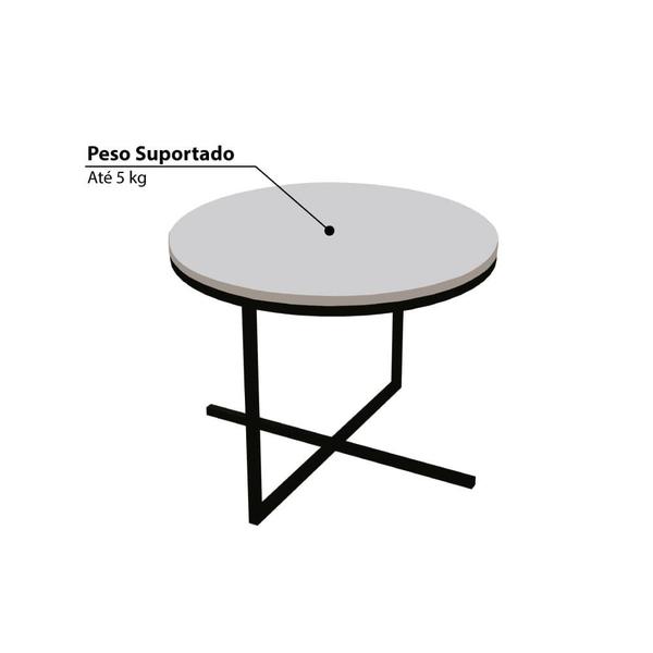 Imagem de Mesa de Centro Industrial Volpi Baixa - Branco/Preto