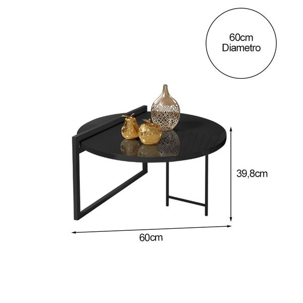 Imagem de Mesa de Centro Luxo Orquídea Mdf 15mm para Sala de Estar - Preto