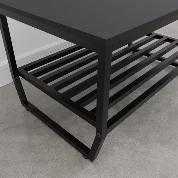 Imagem de Mesa de Centro MDF e Ferro Preto Estilo Industrial