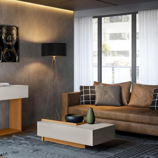 Mesa de Centro Milão Off White Perolizado Jequitiba - Lukaliam Móveis Mesa de Centro Milão Off White Perolizado Jequitiba - Lukaliam Móveis