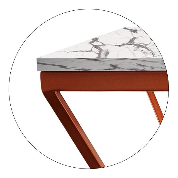 Imagem de Mesa De Centro Mond Retangular Tampo Mdf Sala Decoração Cobre/Vulcano