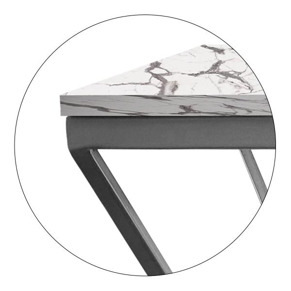 Imagem de Mesa De Centro Mond Retangular Tampo Mdf Sala Decoração Prata/Vulcano