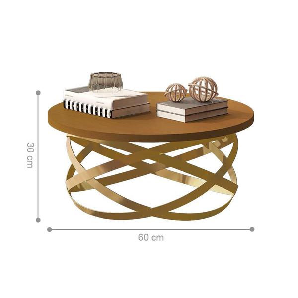 Imagem de Mesa de Centro Monza Nature Pe Dourado