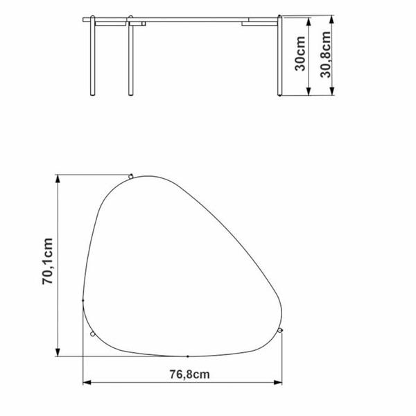 Imagem de Mesa de Centro Organica Pe Metal Dourado Nero 28015 Artesano