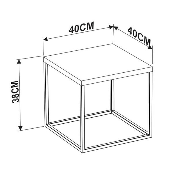 Imagem de Mesa De Centro Ou Lateral Cube M 24802 Linha Complementos Preto Artesano