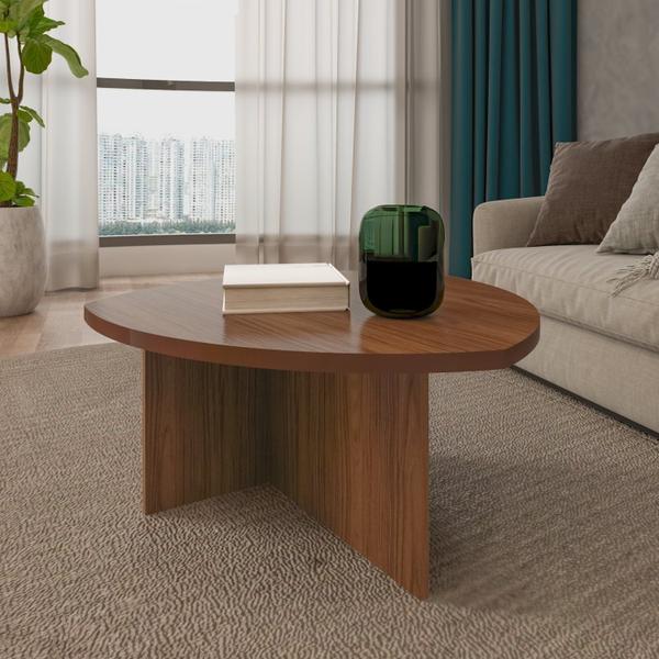 Imagem de Mesa de Centro Oval 76cm MDF/MDP Delta