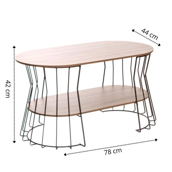 Imagem de Mesa de Centro Oval MDP Sala de Estar