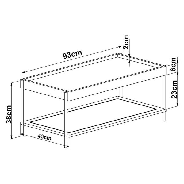 Imagem de Mesa de Centro Para Sala de Estar Industrial Indy A03 Hanover Dourado - Lyam Decor