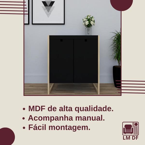 Imagem de Mesa de centro para sala no amadeirado com preto