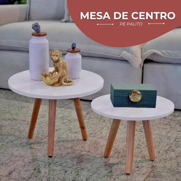 Imagem de Mesa De Centro Para Sala Pés De Madeira Decorativa