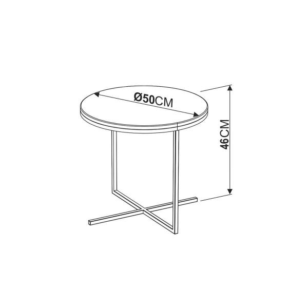 Imagem de Mesa de Centro Para Sala Redonda Estrutura em Metal 50 cm