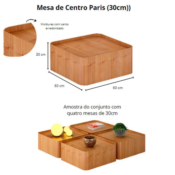 Imagem de Mesa de Centro Paris 30cm X 60cm Cinamomo