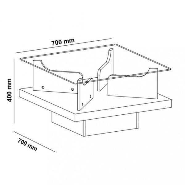 Imagem de Mesa de Centro Quadrada 70cm Clear Artely