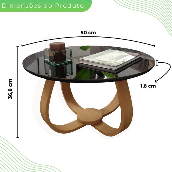 Imagem de Mesa de Centro Redonda 50cm Rubi