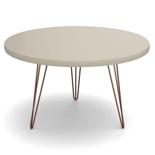 Imagem de Mesa de Centro Redonda Base Aço Evolution Off White - Patrimar