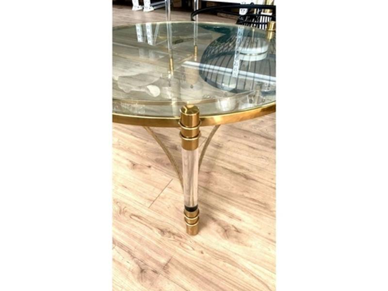 Imagem de Mesa de Centro Redonda Moderna Metal Dourado T Vidro