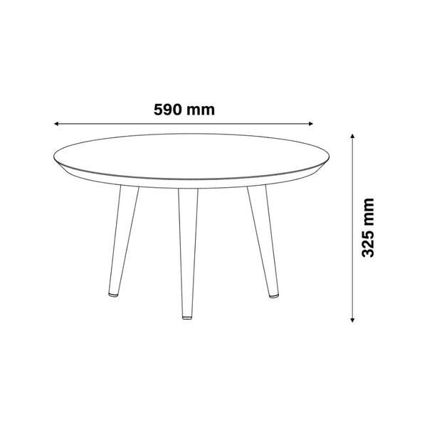 Imagem de Mesa de Centro Redonda Retro Pes Palito Luna 60cm  Patrimar Moveis