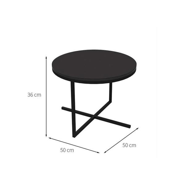 Imagem de Mesa de Centro Redonda Volpi Preta 36 cm