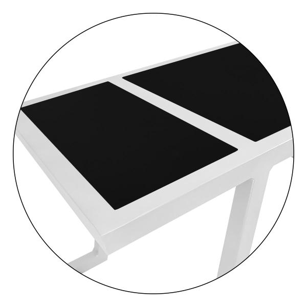 Imagem de Mesa De Centro Retangular Sala Mdf Coimbra Branco e Preto