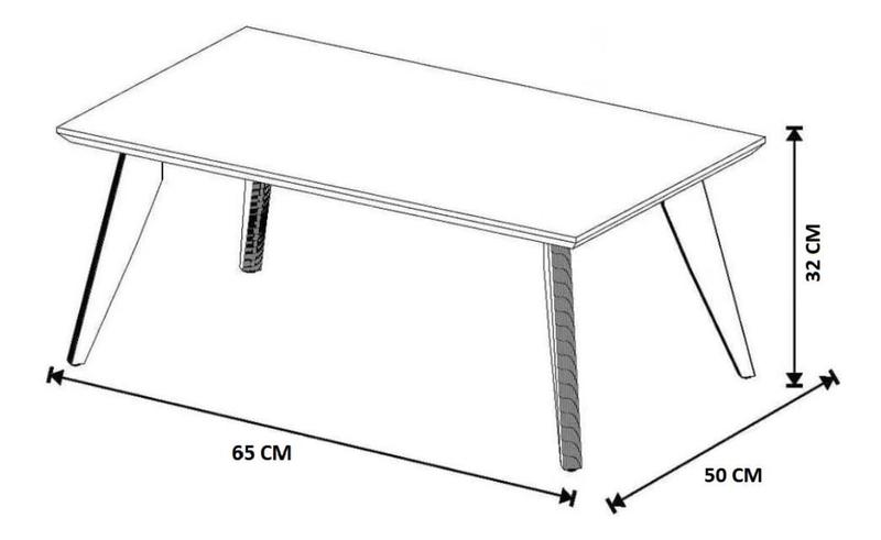 Imagem de Mesa De Centro Retangular Sala Mdf Pé Palito Decorativa