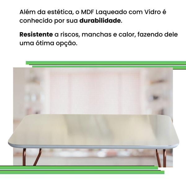 Imagem de Mesa de Centro Roma 90cm X 50cm X 33cm Rose / Off White