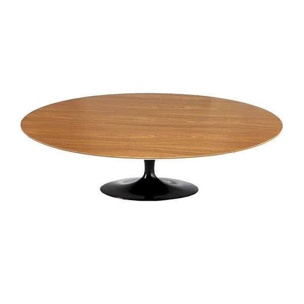 Imagem de Mesa de Centro Saarinen 46cm Oval Freijó 135x90cm - Base Preta