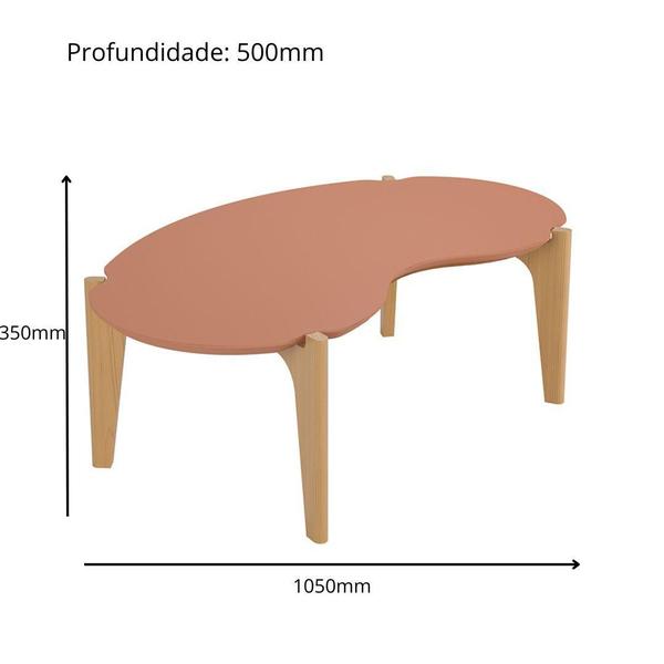 Imagem de Mesa de Centro Sala de Estar Florida 1,05m Luanda/Freijó - Lukaliam Móveis