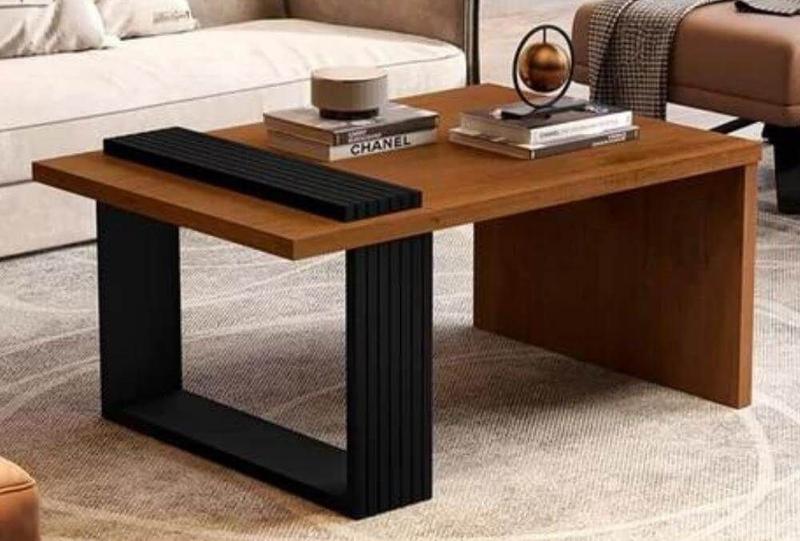 Imagem de Mesa De Centro Sala Jb 8020 Caramelo Com Preto - Rede Móveis