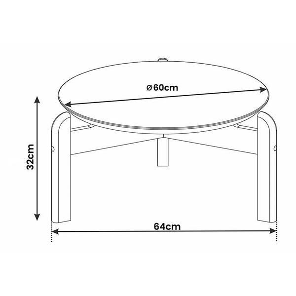 Imagem de Mesa de Centro Sala Lizz Redonda com Pés em Madeira Maciça