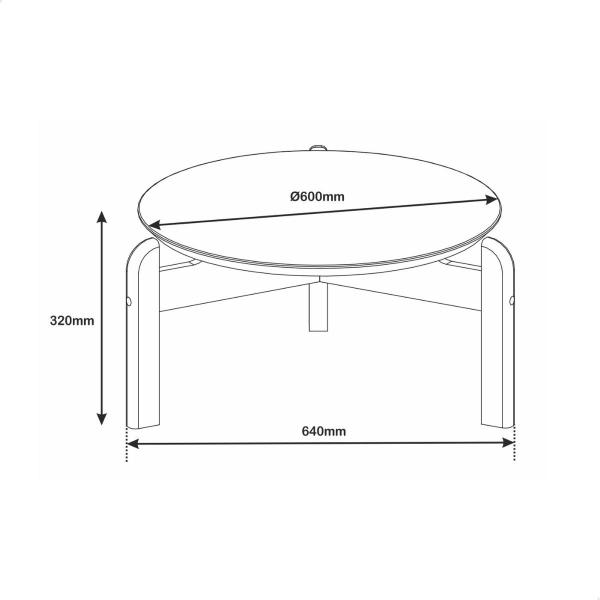 Imagem de Mesa De Centro Sala Lizz Redonda Pés Madeira Maciça Mesinha