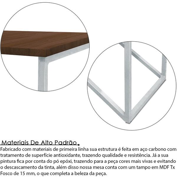 Imagem de Mesa De Centro Viena Retangular Para Sala Decor Madeira MDF Compacta