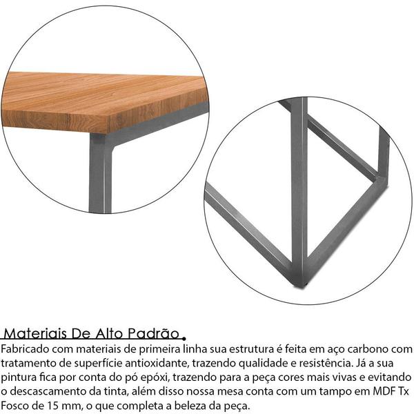 Imagem de Mesa De Centro Viena Retangular Para Sala Decor Madeira MDF Compacta