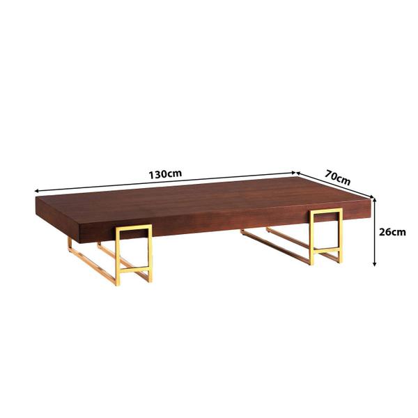 Imagem de Mesa de Centro Virtus Retangular 130cm MDF 100% Pés Metal