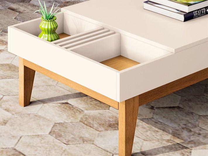 Imagem de Mesa de Centro Vitta 1,17 Off White/Cinamomo HB Moveis