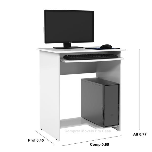 Imagem de Mesa de Computador Pratica Plus Branco - Comprar Moveis para sua Casa