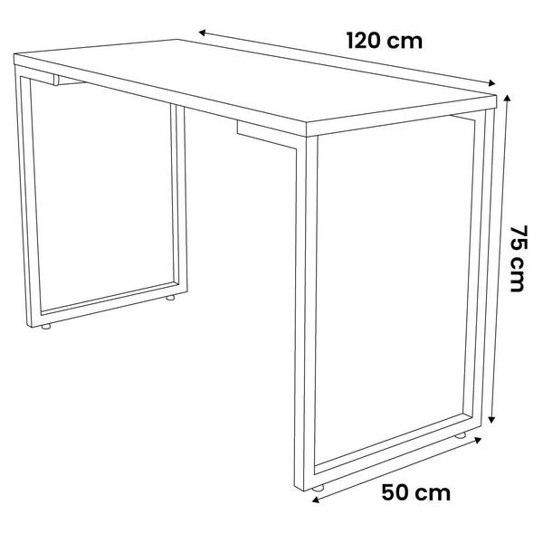 Imagem de Mesa de Cozinha Multiuso Lanche Rápido Estilo Industrial 120x50cm BP Prattica F02 Castanho - Mpozenato