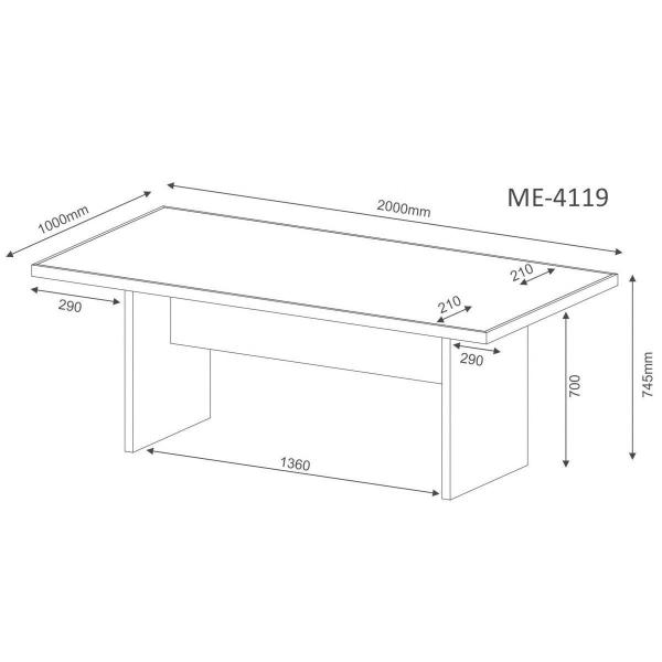 Imagem de Mesa de Diretor Reunião ME4119 Branco - Tecno Mobili