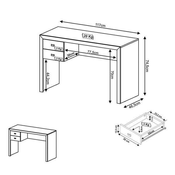 Imagem de Mesa de Escritório Ari 2 GV Amêndoa