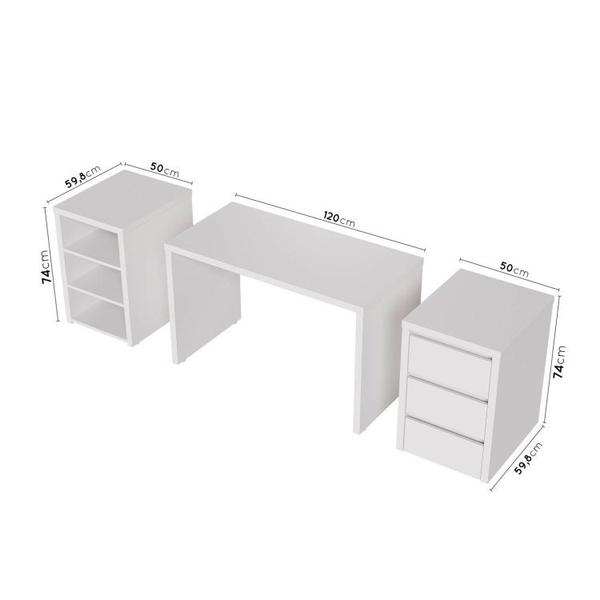 Imagem de Mesa de Escritório com Gaveteiro e Nicho 220cm Ficus CabeCasa MadeiraMadeira